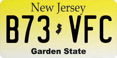 NJ license plate B73VFC