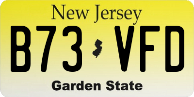 NJ license plate B73VFD