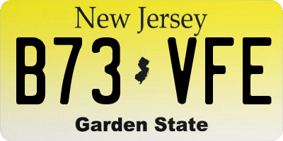 NJ license plate B73VFE