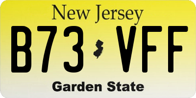 NJ license plate B73VFF