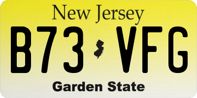 NJ license plate B73VFG