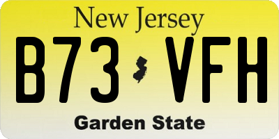 NJ license plate B73VFH