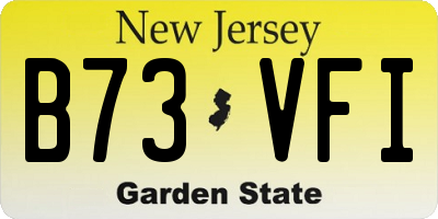 NJ license plate B73VFI