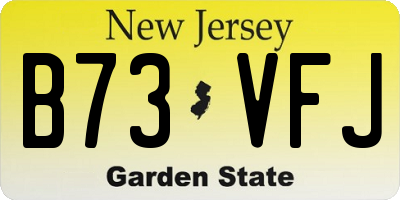 NJ license plate B73VFJ