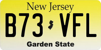 NJ license plate B73VFL