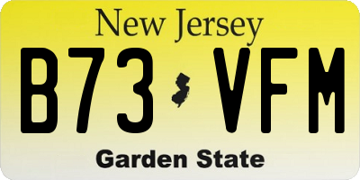 NJ license plate B73VFM