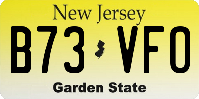 NJ license plate B73VFO