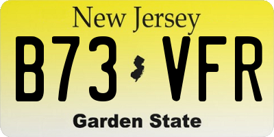 NJ license plate B73VFR