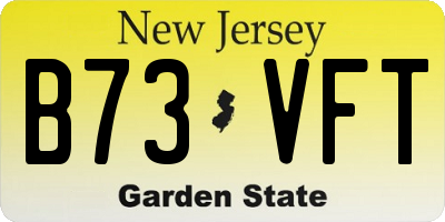 NJ license plate B73VFT