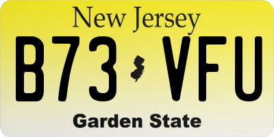 NJ license plate B73VFU