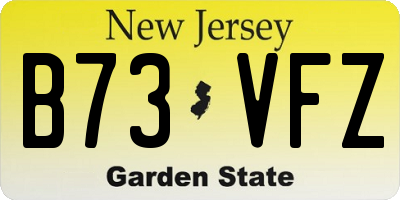 NJ license plate B73VFZ