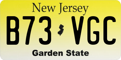NJ license plate B73VGC