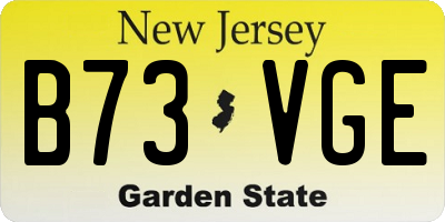 NJ license plate B73VGE