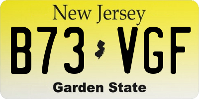 NJ license plate B73VGF