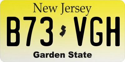 NJ license plate B73VGH
