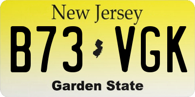 NJ license plate B73VGK