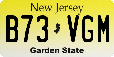 NJ license plate B73VGM