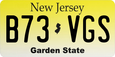 NJ license plate B73VGS