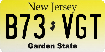 NJ license plate B73VGT