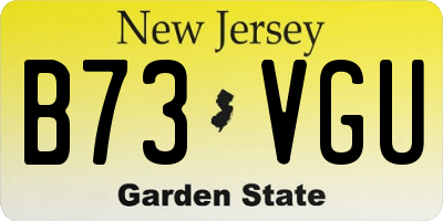 NJ license plate B73VGU