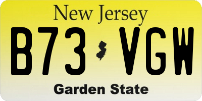 NJ license plate B73VGW