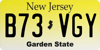 NJ license plate B73VGY