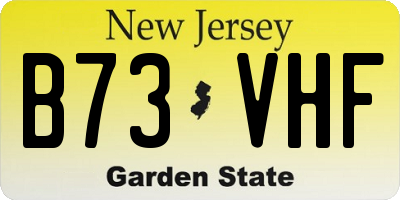 NJ license plate B73VHF