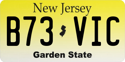 NJ license plate B73VIC