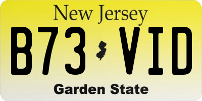 NJ license plate B73VID