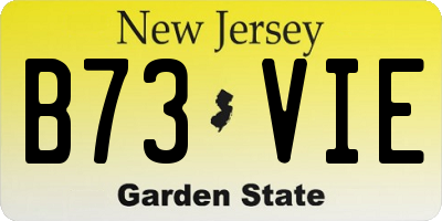 NJ license plate B73VIE