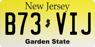 NJ license plate B73VIJ