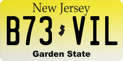 NJ license plate B73VIL