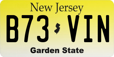 NJ license plate B73VIN