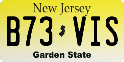 NJ license plate B73VIS