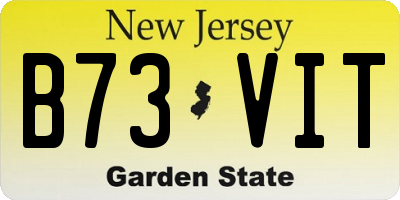 NJ license plate B73VIT
