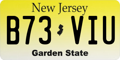 NJ license plate B73VIU