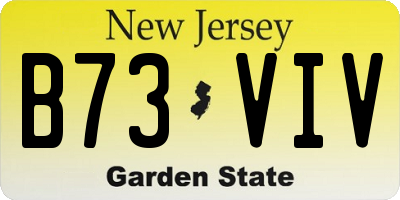 NJ license plate B73VIV