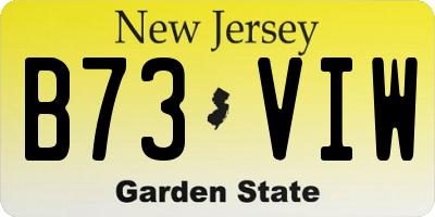 NJ license plate B73VIW