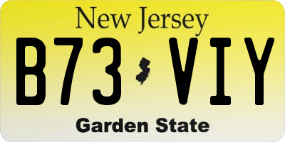 NJ license plate B73VIY