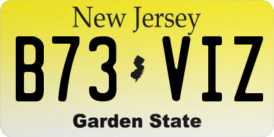 NJ license plate B73VIZ
