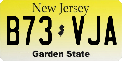 NJ license plate B73VJA