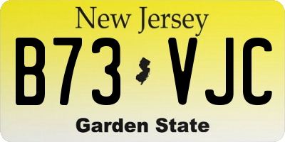 NJ license plate B73VJC