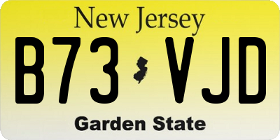 NJ license plate B73VJD