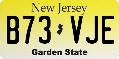 NJ license plate B73VJE