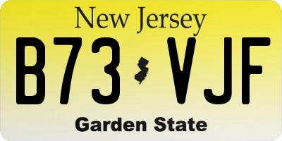 NJ license plate B73VJF