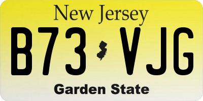 NJ license plate B73VJG