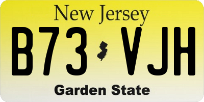 NJ license plate B73VJH