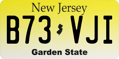 NJ license plate B73VJI