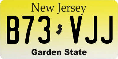 NJ license plate B73VJJ