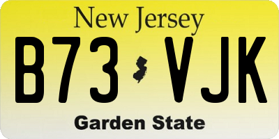 NJ license plate B73VJK